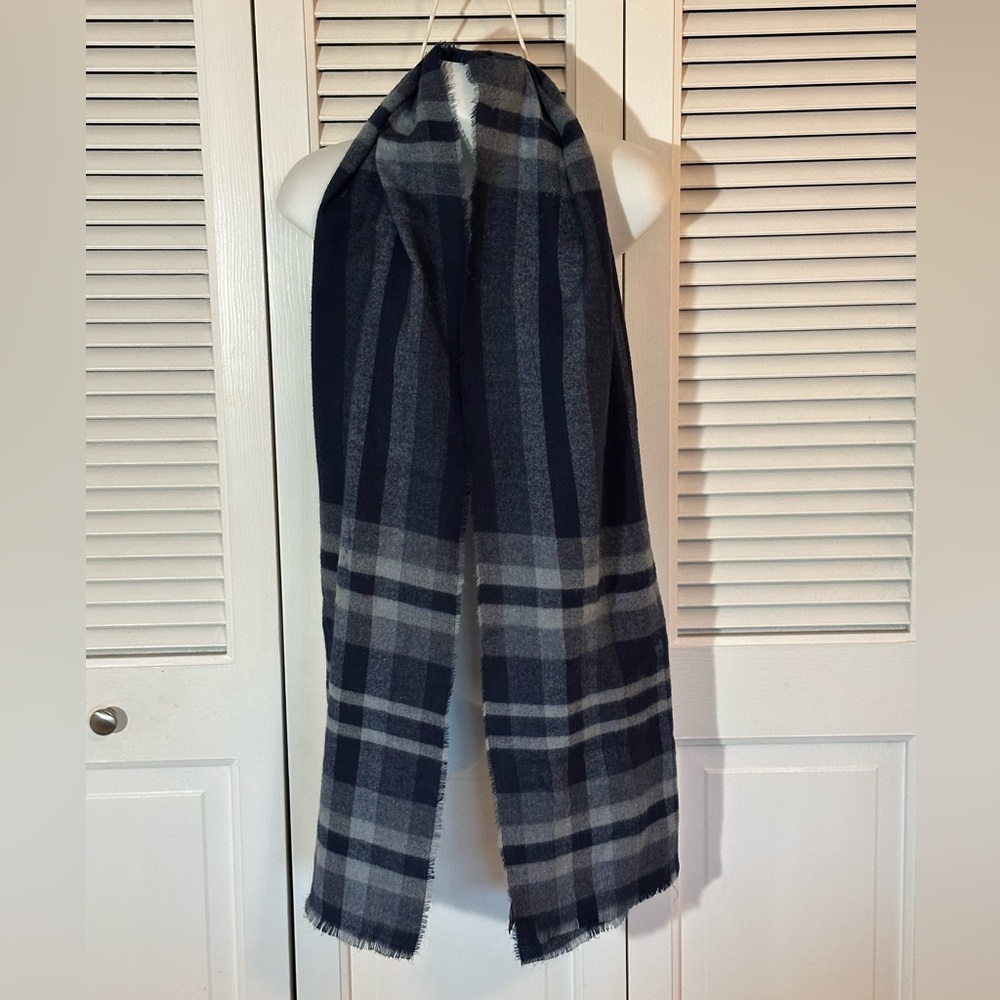 Express Dark Plaid Scarf for Men - Picture 2 of 4